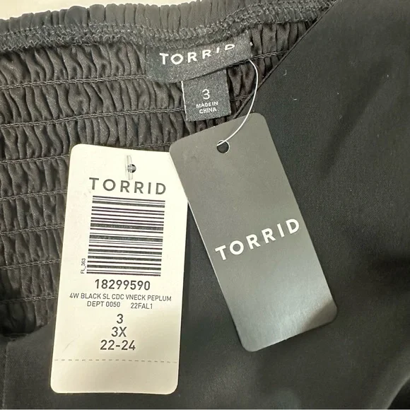 Torrid Foxy Cinched Front Peplum Tank Top Women Size 2X Stretch 22/24 Bl… - Picture 7 of 14